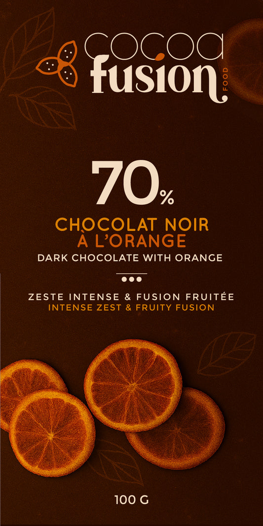 Chocolat Noir 70% à l'Orange