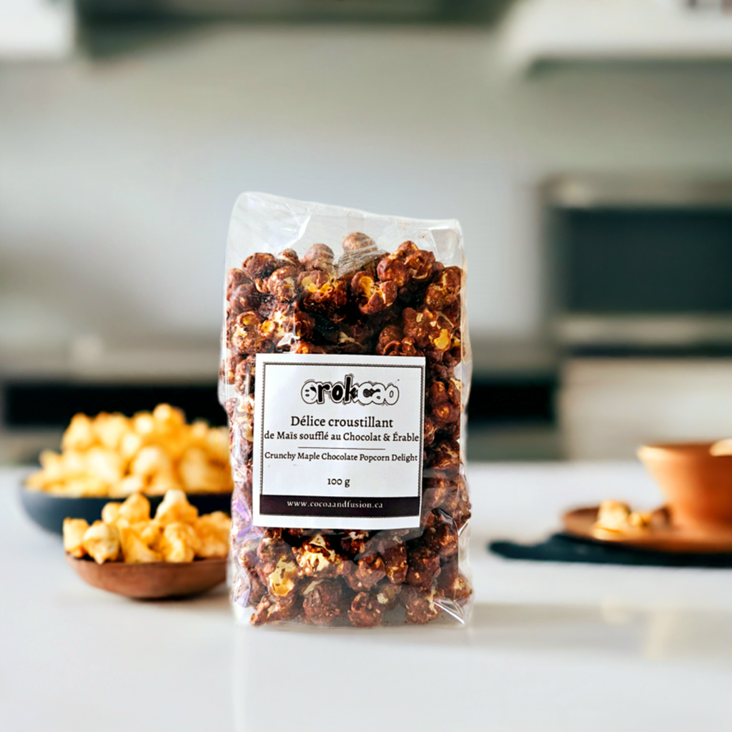 Délice croustillant de maïs soufflé 🍿 à l'érable 🍁 et au chocolat 🍫