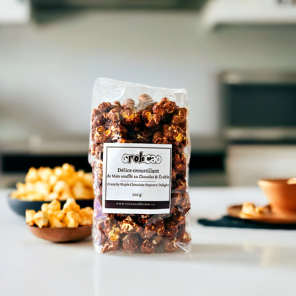 Délice croustillant de maïs soufflé 🍿 à l'érable 🍁 et au chocolat 🍫