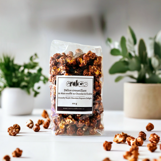 Délice croustillant de maïs soufflé 🍿 à l'érable 🍁 et au chocolat 🍫