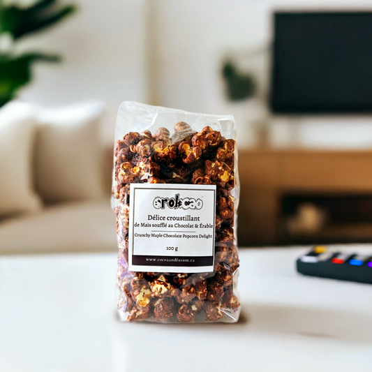 Délice croustillant de maïs soufflé 🍿 à l'érable 🍁 et au chocolat 🍫