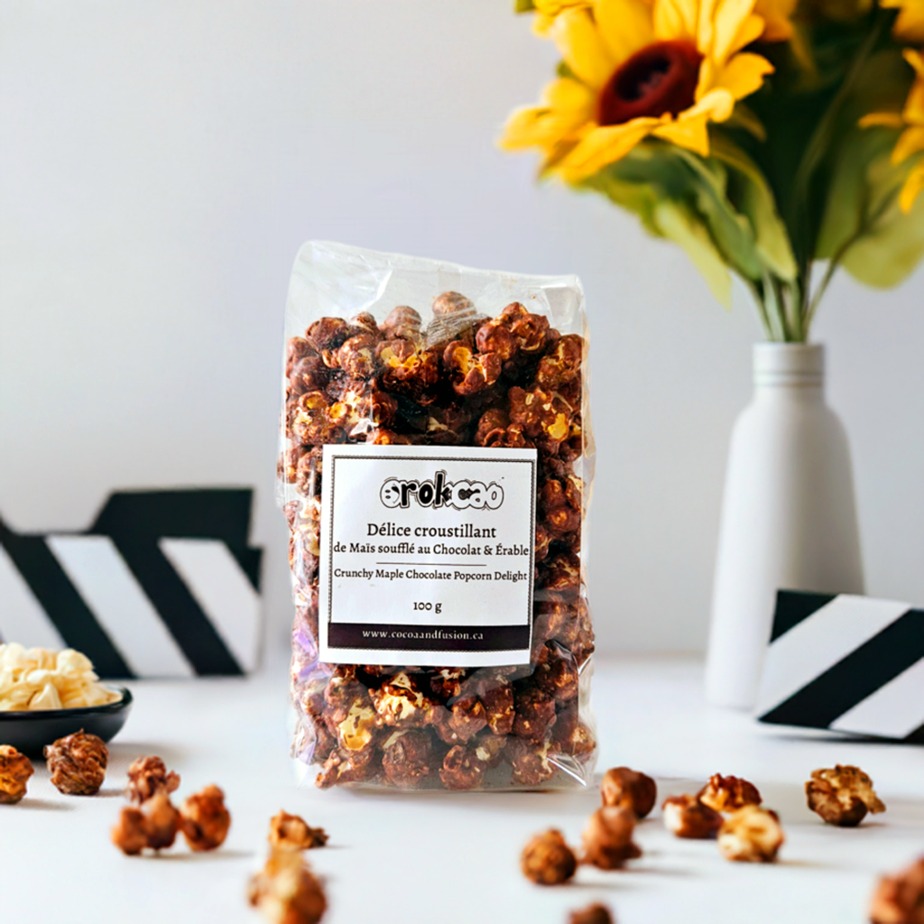 Délice croustillant de maïs soufflé 🍿 à l'érable 🍁 et au chocolat 🍫