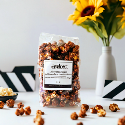 Délice croustillant de maïs soufflé 🍿 à l'érable 🍁 et au chocolat 🍫